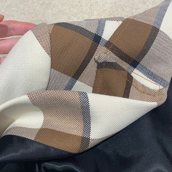 STAUD Plaid Blazer in Brown, Cream, and Black - Picture 12 of 14